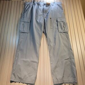 Timberland Mens Relaxed Fit Cargo Pants Grey Ripstop Cotton 42x32 4159J